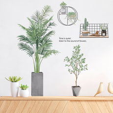 半島良品 DIY無痕壁貼墻貼 2張, 袖珍椰子