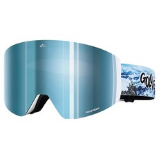 GOLOV.EJOy 超廣角磁吸雙層滑雪護目鏡, 極光藍, 20 x 13 x 10cm, 雙層防霧設計, 1個
