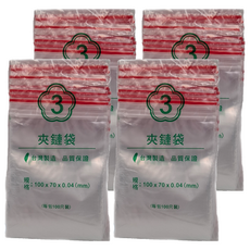 OJ 歐健膠品 PE夾鏈袋 透明紅線款, 10 x 7cm, 500個, 4袋