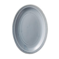 Minoya 美濃燒 珍珠邊橢圓淺盤, 灰紫色, 1個
