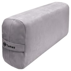 Tumaz 月熊 40&50D雙面硬度麂皮細緻絨瑜珈枕，高密度枕芯支撐度佳，可拆洗四季空氣絨枕套, 寧靜灰, 74 x 29 x 14 cm, 1組