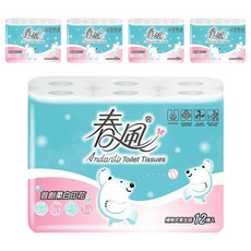 春風 捲筒衛生紙 柔白印花 270張, 12捲, 5袋