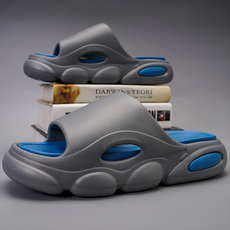 超厚造型踩屎感拚色EVA軟底防滑耐磨拖鞋 EVA厚底, 44~45, 灰色