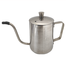 卡特屋 不鏽鋼咖啡手沖壺 銀色 600ml 有蓋 304不鏽鋼, 1瓶