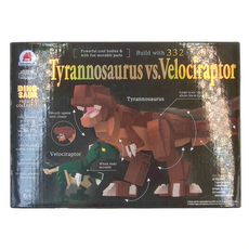 Silverback 可動擬真積木 暴龍VS迅猛龍 6歲以上 332塊積木組裝, 多色, 1盒