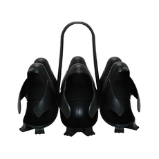 ROYALLIN 蘿林嚴選 企鵝煮蛋器 可愛小企鵝 拖蛋組合 冰箱收納 食品級材質, 企鵝造型 黑色, 1個