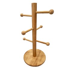 LifeShopping 立式竹製杯架，35cm, CALF0040, 1個