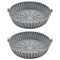 氣炸鍋專用 矽膠雙耳烤盤(大) Set 2個, 適用於烤箱 耐高溫220°C, 矽膠材質 圓形