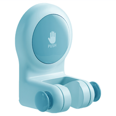 躬親 真空吸盤蓮蓬頭支架, 天空藍, 免打孔設計, 可調節角度, 浴室收納好幫手, 10 x 7.2 x 5.2cm