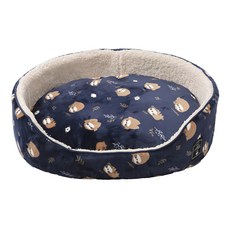 Dogfeet 舒眠橢圓睡床 貓狗適用 柔軟舒適 內墊可拆, 樹懶靛藍, 1個