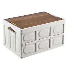 好玩旅物 戶外居家兩用露營折疊收納箱折疊桌 PP木板材質 52 x 35.5 x 28.5cm, 白色, 1組