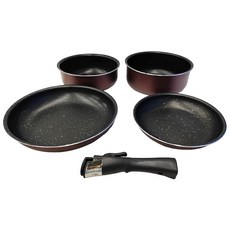 鍋寶 cook power 可拆式鍋具7件組, 22cm深湯鍋, 26cm深湯鍋, 20cm湯鍋, 26cm平底鍋, 璀璨紅, 1組