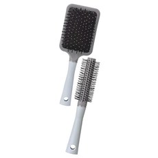 理享家 方形氣墊按摩梳 + 捲髮梳 藍色 1組, 氣墊按摩頭皮, 輕鬆打造捲髮造型