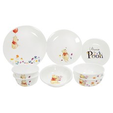 Corelle Brands 康寧餐具 小熊維尼餐盤9件組, 小熊維尼, 餐碗2入 + 湯碗2入 + 前菜盤2入 + 圓盤小號1入 + 圓盤中號1入 + 目 盤大號1入, 1組