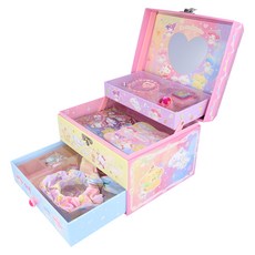 sun-star 夢幻可提三層收納珠寶盒 內含文具與髮飾, 三麗鷗角色, 女孩禮物首選, 1盒