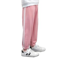 愛北鼻 兒童德絨秋冬神褲 粉色直條紋 120碼, 105~115cm, 1件