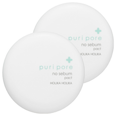 HOLIKA HOLIKA Puri Pore 美肌模式持妝控油蜜粉餅, 隱形毛孔, 像棉花依樣乾爽柔順, 無添加滑石粉的礦物質蜜粉, 2個, #8806334369071
