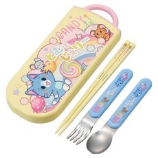 Skater AG抗菌三合一餐具組, 筷子 + 叉子 + 湯匙 + 筷盒, Tom & Jerry Q版, 1套