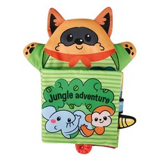 Oceanbaby 動物手偶布書 浣熊雨林探險, 適合6到12個月寶寶, 多種互動細節設計, 全水洗速乾