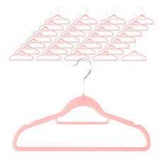 Craftsman In Storage 收納職人 無痕防滑植絨衣架, 珊瑚粉, 30個