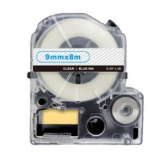 NEXTPAGE 台灣榮工 副廠標籤帶 適用於EPSON標籤機 LK-3TLN, 透明底藍字, 9mm