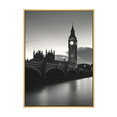 大笨鐘 掛畫, 40 x 30cm, 木色