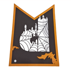 摩達客 COSPLAY派對佈置 十四面橘黑色魚尾萬聖方旗, MH230702024, 1個