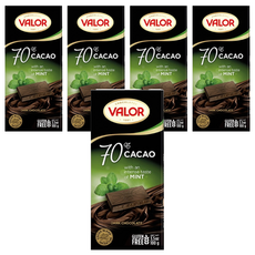 VALOR 70％薄荷黑巧克力片 醇濃黑巧克力搭配薄荷清涼香氣, 100g, 5片