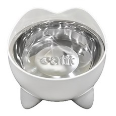Catit 嘿卡堤 高架餵食碗 YCG438817, 貓主題外觀，附有額外的不鏽鋼碗, 1個