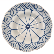 菊紋青海波向付 - 日本製, 寬15cm / 高4cm, 滿水容量: 250ml, 陶瓷, XL12085-13, 1個