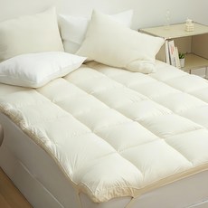 tacca tacca Ultra Fine Fiber 雲朵鬆緊帶床上墊, 奶油象牙白