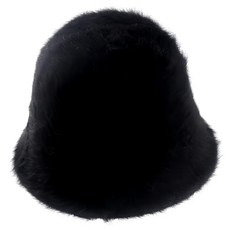 復古百搭毛毛漁夫帽, 53~58 x 6 x 11cm, 黑色