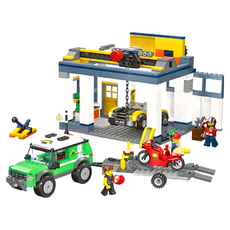 JIE STAR 杰星玩具 益智拼裝積木 維修店 630片 Set, 1盒