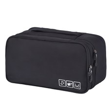 多層內衣褲收納包 城市漫遊 旅行收納, 黑色, 27.5 x 15 x 13cm