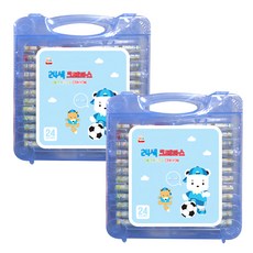 YOUNG ART 男孩款蠟筆套裝 油畫粉蠟筆, 24色, 2個