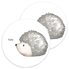 硅藻土吸水杯墊 圓形 刺蝟 Set 2 印花, 10 x 10 x 0.8cm, 2個