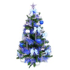 耶誕幸福聖誕樹裝飾飾品組 一般型 90cm 藍銀色系