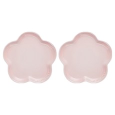 LE CREUSET 瓷器花型盤 大, 牛奶粉, 2個