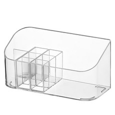 iSFun 簡約透視 可拆分隔桌上化妝品 文具收納盒, 透明色, 1個