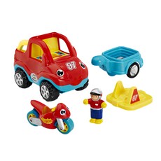 WOW Toys 驚奇玩具 Race E 馬可的摩托車隊 Set - 推動前進 可掛接拖車, 1組, 32 x 12 x 20cm