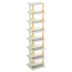 京太陽 8層鞋架 簡易鞋架 輕鬆收納, 黑白色, 1個