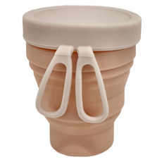 FaSoLa 多功能摺疊杯 帶耳款 FDA鉑金矽膠 食品用 180ml, 粉色兔 粉色, 1組