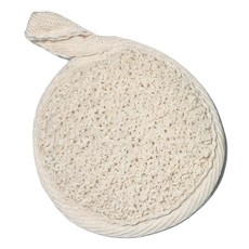 Sophie Savon 蘇菲皂 可吊掛親膚超軟無染棉麻潔顏片 圓形款 臉頸用 附網袋 8 x 8cm, 原色, 1個