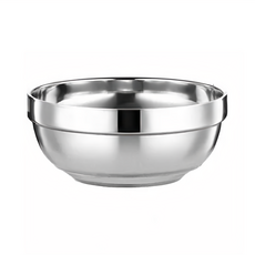 嘟嘟屋304不鏽鋼雙層防燙碗, 隔熱保溫, 堅固耐用, 20cm加寬設計, 1個