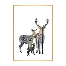 麋鹿一家 畫 家人入畫 1入, 木色