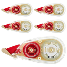 PLUS 普樂士 手帳修正帶WH-814Y 超緊湊機身, 4.0mm寬 長度6M, 5個