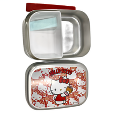 Skater 金屬鋁蒸飯盒便當盒 134 x 97 x 42mm 370ml, Kitty紅色, 1個