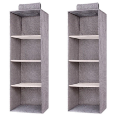 衣櫥四層掛袋, 可折疊, 結實耐重材質, 27 x 27 x 80cm, 2個