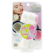 COGIT 2WAY透明美肌潔顏刷 極細毛凹凸泡洗顏刷 矽膠清潔刷, 白色, 1支