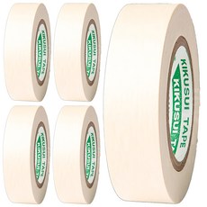 日本菊水 和紙膠帶 24mm x 18m 白色 5捲 - 適用於油漆遮護、美勞及輕包裝